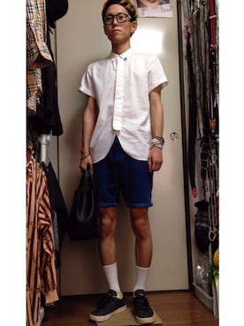 「アイテム（バングル/リストバンド）」を使った、ゆっゆいさん（メンズ・170cm・10代）の夏コーディネート