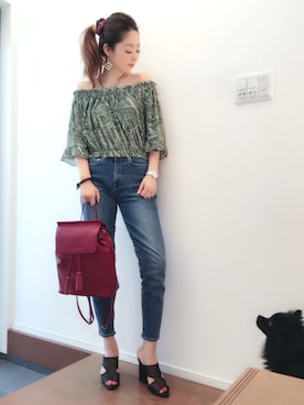 TOMOMI SHIMIZUさん（レディース・164cm）の夏コーディネート