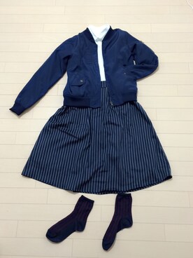 「ソックス」｜「アイテム（ナイロンジャケット）」を使った、れなさん（レディース・161cm）の冬コーディネート