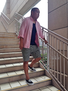 「McGREGOR CLASSIC（マックレガークラシック）のアイテム（パンツ）」を使った、sanoさん（メンズ・174cm）の夏コーディネート