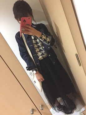 「チドリ柄」｜「アイテム（アナログ腕時計）」を使った、Chiiiさん（レディース・155cm）の秋コーディネート