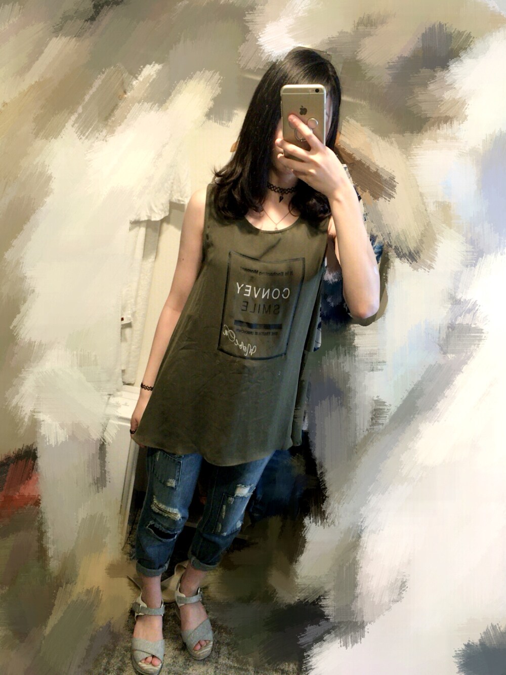 「夏、カジュアル」｜「Bellunaのアイテム（Tシャツ/カットソー、グリーン系）」を使った、мaиaさん（レディース・162cm）の夏コーディネートの1枚目の写真