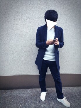 「アイテム（ステンカラーコート）」を使った、ちゃきさん（メンズ・172cm・10代）の秋コーディネート