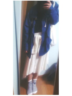 「ボーダーソックス」｜「アイテム（その他シューズ）」を使った、はる かさん（レディース・156cm）の春コーディネート