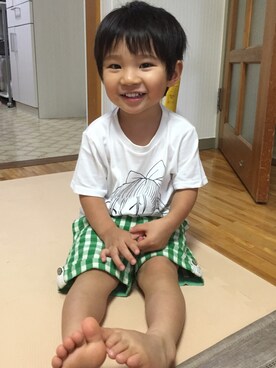 「mercibeaucoup,（メルシーボークー）のアイテム」を使った、Rさん（キッズ・100cm）の夏コーディネート