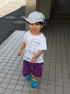 「mercibeaucoup,（メルシーボークー）のアイテム」を使った、Rさん（キッズ・100cm）の夏コーディネート