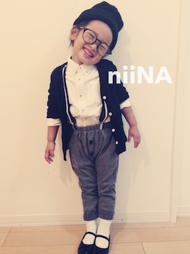 「ボーイッシュ」｜niiNAさん（キッズ・100cm）の秋コーディネート