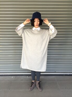 「WINTER STYLE」｜「アイテム（帽子）」を使った、Quaneeさん（レディース・159cm）の冬コーディネート