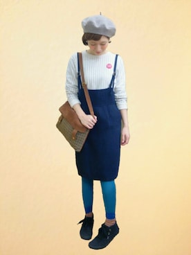 「タイツ×靴下」｜「アイテム（スウェット）」を使った、Ａｈａ* さん（レディース・158cm）の秋コーディネート