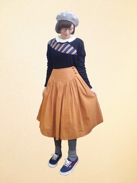 「黒ニット」｜Ａｈａ* さん（レディース・159cm）の冬コーディネート