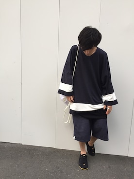 「NOWHAW（ノウハウ）のアイテム」を使った、イリザワさん（メンズ・170cm）の夏コーディネート