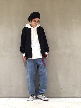 「CPH（シーピーエイチ）のアイテム（ハンチング/ベレー帽）」を使った、イリザワさん（メンズ・170cm）の秋コーディネート