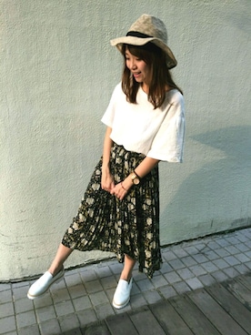 「QUEEN SHOP（クイーンショップ）のアイテム（帽子）」を使った、QUEEN SHOPさん（レディース・160cm）の春コーディネート