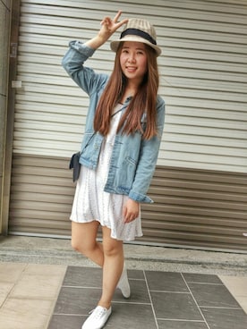 「QUEEN SHOP（クイーンショップ）のアイテム（帽子）」を使った、QUEEN SHOPさん（レディース・160cm）の夏コーディネート