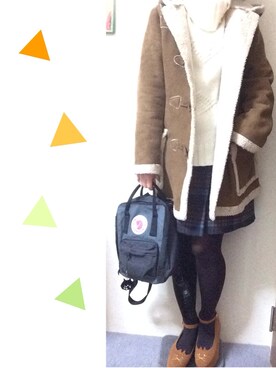 「ロング丈ダッフル」｜「アイテム（その他）」を使った、さえぽんさん（レディース・153cm）の冬コーディネート