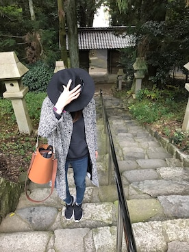 「Ameri（アメリ）のアイテム（トートバッグ）」を使った、sayayanさん（レディース・165cm）の秋コーディネート