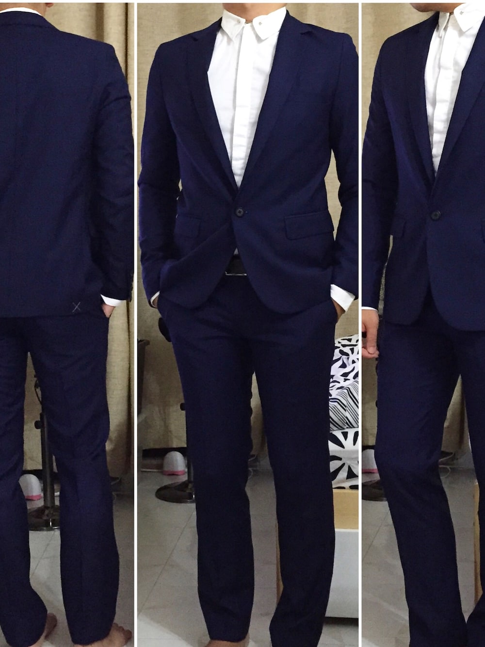 「Formal、hk、Suit」｜「STUDIOUSのアイテム（スーツジャケット、ブルー系）」を使った、Li Alphaさん（メンズ・167cm）の秋コーディネートの1枚目の写真