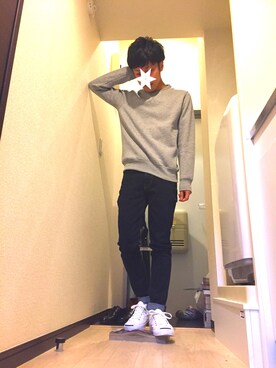 「CONVERSE（コンバース）のCONVERSE コンバース ジャック パーセル / JACK PURCEL（スニーカー）」を使った、知蔵さん（メンズ・162cm）の秋コーディネート