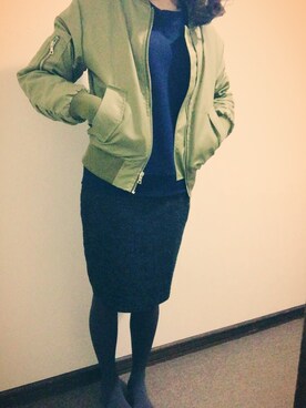 「DHOLIC（ディーホリック）のアイテム（その他アウター）」を使った、あちゃんさん（レディース・166cm）の冬コーディネート