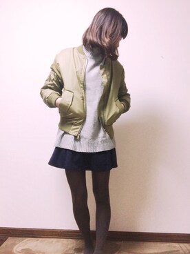 「DHOLIC（ディーホリック）のアイテム（その他アウター）」を使った、あちゃんさん（レディース・166cm）の冬コーディネート