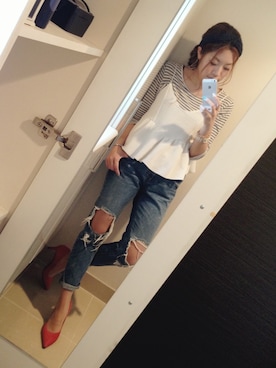「ぺプラムトップス」｜「アイテム（ブルゾン）」を使った、kasumi さん（レディース・163cm）の春コーディネート