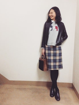 「スウェット×シャツ」｜kasumi さん（レディース・163cm）の冬コーディネート