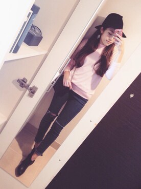 「パールアクセ」｜「アイテム（ブーティ）」を使った、kasumi さん（レディース・163cm）の春コーディネート