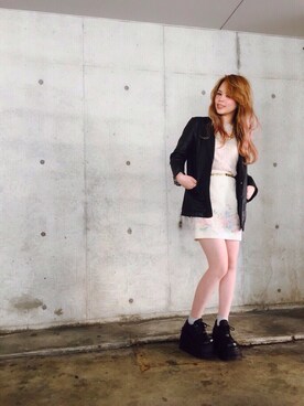 「花柄 スカート」｜「アイテム（ブーツ）」を使った、kasumi さん（レディース・163cm）の春コーディネート