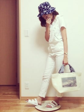 「SQUOVAL（スクオーバル）のアイテム（シューズ）」を使った、kasumi さん（レディース・163cm）の夏コーディネート