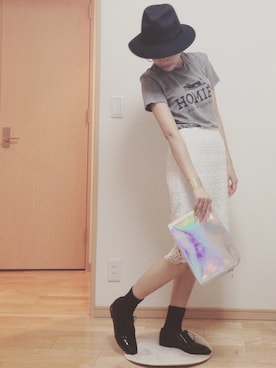 「ウエストイン」｜「アイテム（PC・スマホグッズ/家電）」を使った、kasumi さん（レディース・163cm）の夏コーディネート