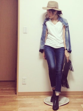 「JET（ジェット）のアイテム（トップス）」を使った、kasumi さん（レディース・163cm）の秋コーディネート