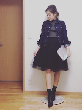 「ウエストイン」｜「アイテム（ブーティ）」を使った、kasumi さん（レディース・163cm）の秋コーディネート