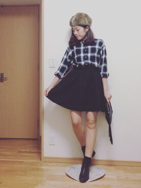 「SMELLY（スメリー）のアイテム（ピアス（両耳用））」を使った、kasumi さん（レディース・163cm）の秋コーディネート