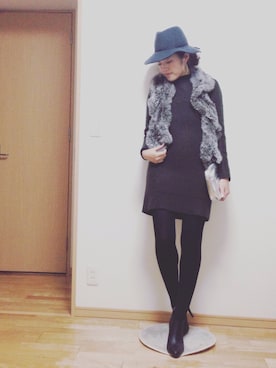 「MINIMUM（ミニマム）のアイテム（ワンピース/ドレス）」を使った、kasumi さん（レディース・163cm）の冬コーディネート