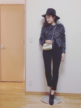 「ダニエルウェリントン」｜「アイテム（ブーティ）」を使った、kasumi さん（レディース・163cm）の冬コーディネート