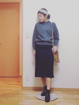 「UNITED ARROWS（ユナイテッドアローズ）のアイテム（ピアス（両耳用））」を使った、kasumi さん（レディース・163cm）の冬コーディネート
