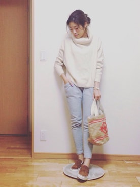 「UNITED ARROWS（ユナイテッドアローズ）のアイテム（ピアス（両耳用））」を使った、kasumi さん（レディース・163cm）の冬コーディネート