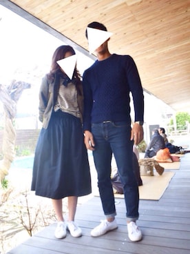 「アイテム（その他、ブルー系）」を使った、kasumi さん（レディース・163cm）の春コーディネート