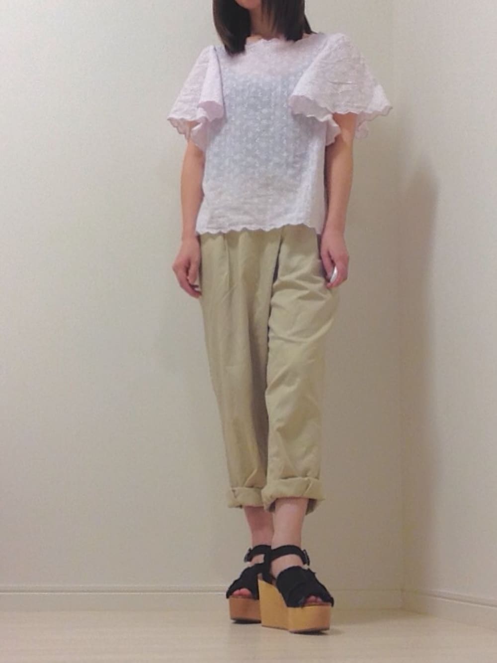 「w closetのアイテム（シャツ/ブラウス、パープル系）」を使った、ｓｈｉｎさん（レディース・145cm）の夏コーディネートの1枚目の写真