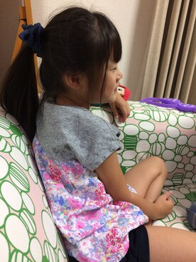 「アイテム（ヘアアクセサリー、ブルー系）」を使った、emi_mitoさん（キッズ・110cm）の秋コーディネート