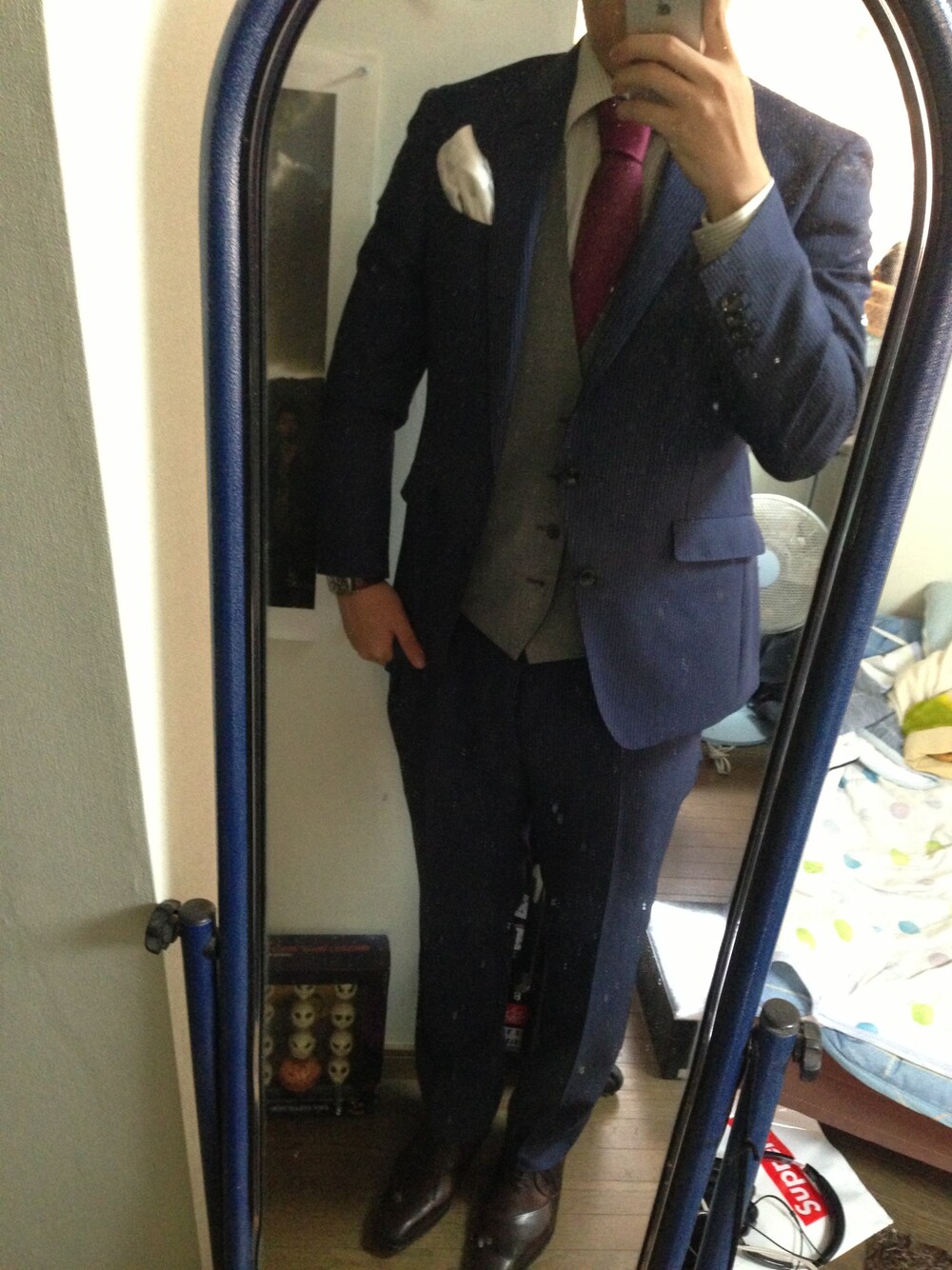 「スーツ、結婚式」｜「スーツ
（その他アウター、ブルー系）」を使った、 kento kamaharaさん（メンズ・179cm）の春コーディネートの1枚目の写真