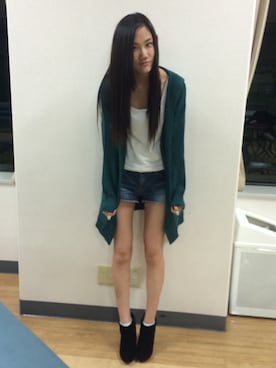 「BACKS（バックス）のアイテム（その他アウター）」を使った、Rankaさん（レディース・167cm）の秋コーディネート
