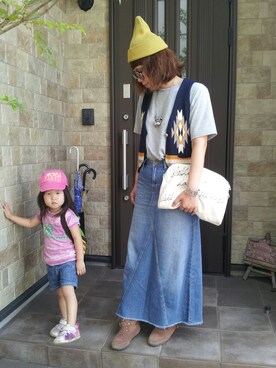 「パックT」｜「アイテム（帽子）」を使った、アイさん（レディース・160cm）の秋コーディネート