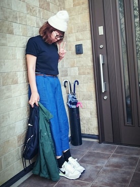 「パックT」｜「アイテム（帽子）」を使った、アイさん（レディース・160cm）の秋コーディネート