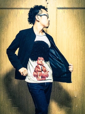 「黒髪」｜「アイテム（スタジャン）」を使った、LooOK ルークさん（メンズ・165cm）の秋コーディネート