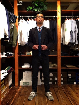 「Engineered Garments（エンジニアードガーメンツ）のアイテム（その他）」を使った、永島秀都さん（メンズ・178cm）の春コーディネート