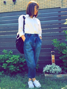 「CONVERSE（コンバース）のCONVERSE コンバース ジャック パーセル / JACK PURCEL（スニーカー）」を使った、NANAさん（レディース・164cm）の春コーディネート