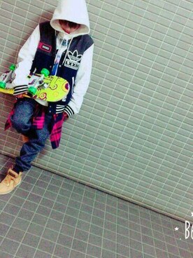 「Q（キュー）のアイテム」を使った、こーせーさん（メンズ・163cm）の春コーディネート