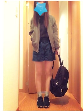 「DHOLIC（ディーホリック）のアイテム（スタジャン）」を使った、Kanaさん（レディース・160cm）の秋コーディネート
