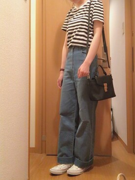 「CONVERSE（コンバース）のconverse（コンバース） ALL STAR OX（オールスターOX）（スニーカー）」を使った、Kanaさん（レディース・160cm）の夏コーディネート